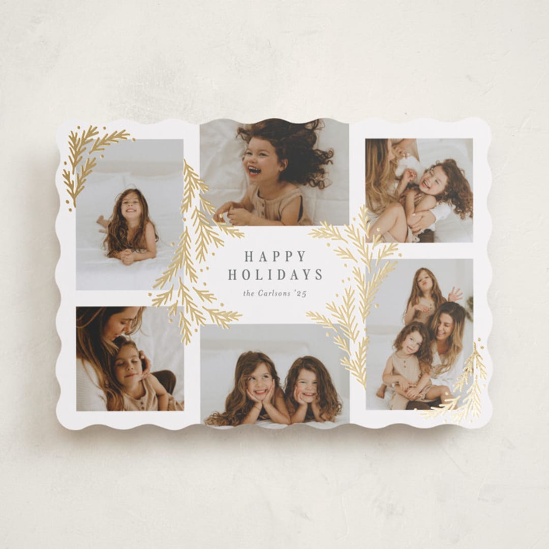 "Gilded Greenery" - Holiday Cards in Snowball by Michelle Taylor - Front