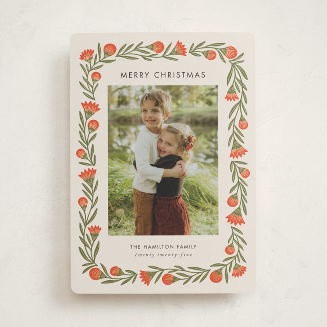 "wreath wrap" - Holiday Cards in Candied Apple by Jen Owens - Front