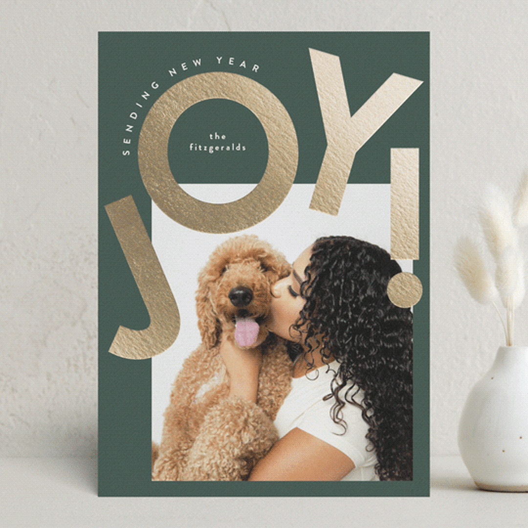 "Here comes the joy" - Holiday Cards in Forest by Jackie Crawford - Front