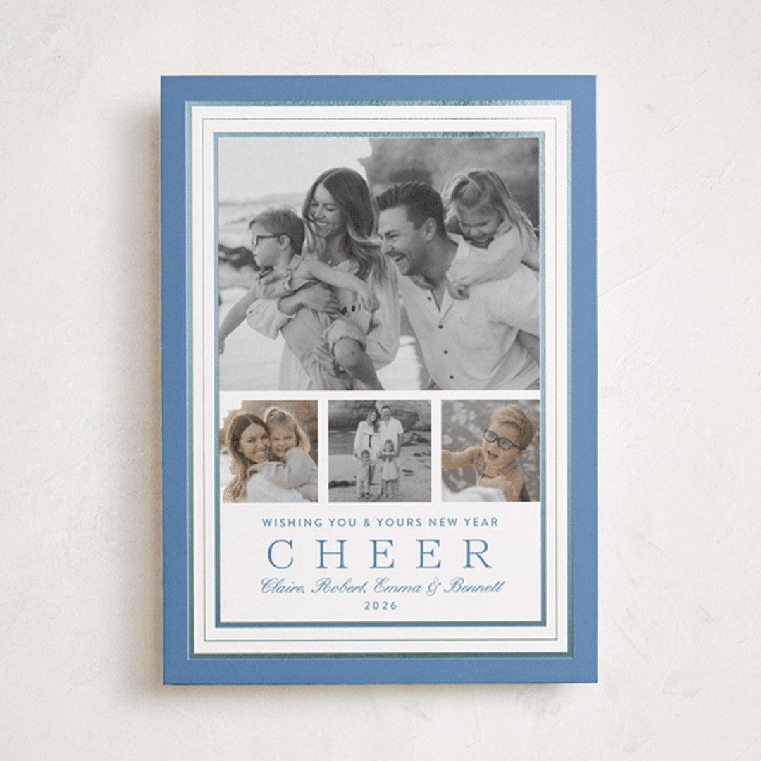 "Favorite Joys" - Holiday Cards in Wintermint by Alston Foster - Front