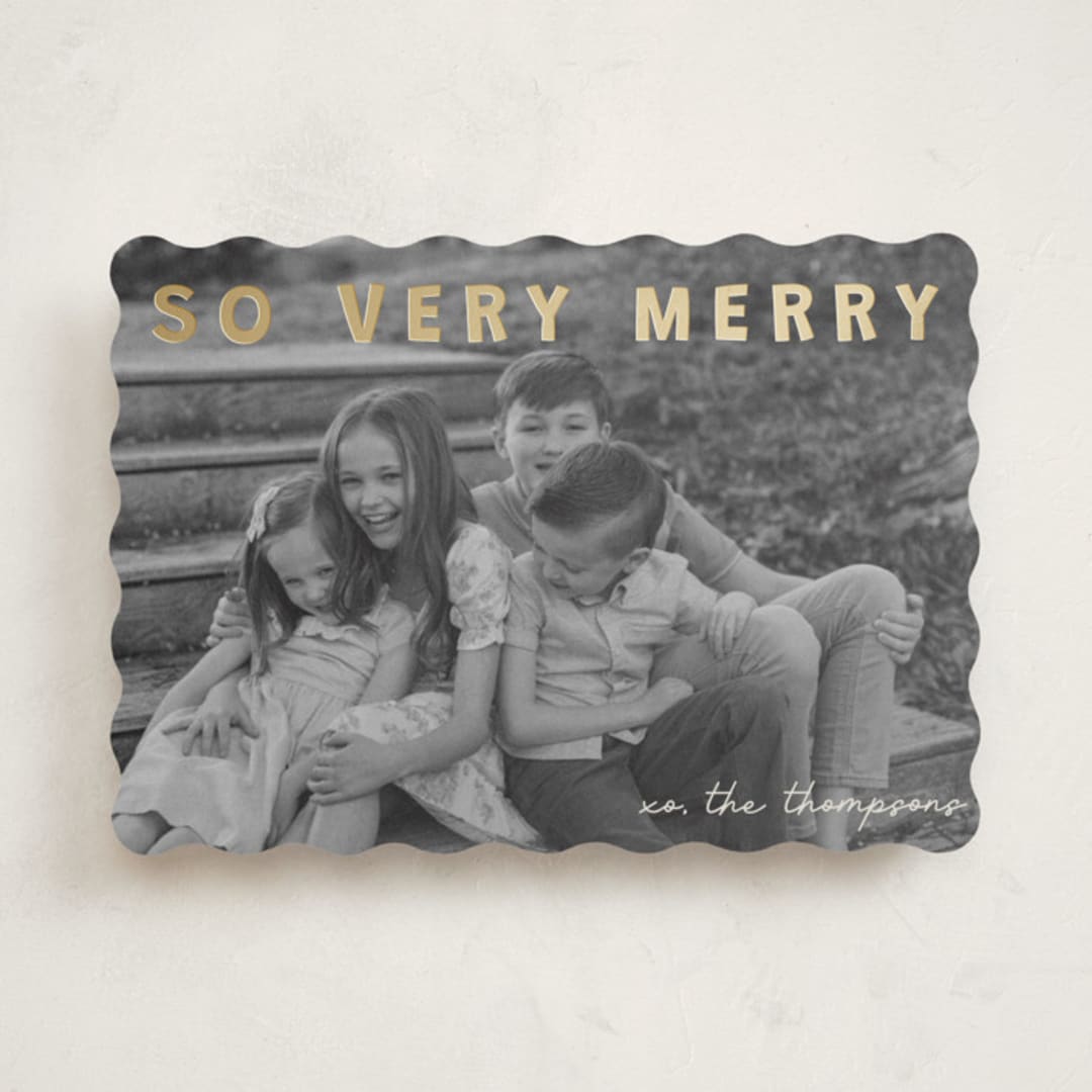 "merry greeting" - Holiday Cards in Cream by Jenny Millington - Front