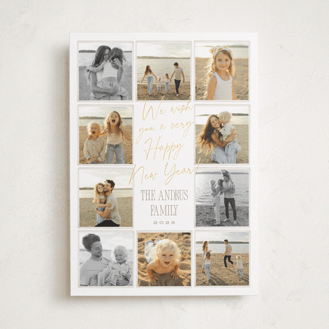 "Christmas Candids" - Holiday Cards in Snow by Robert and Stella - Front