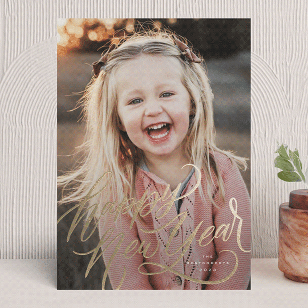 "Very Happy New Year!" - Holiday Cards in Twinkle Lights by Wildfield Paper Co - Front