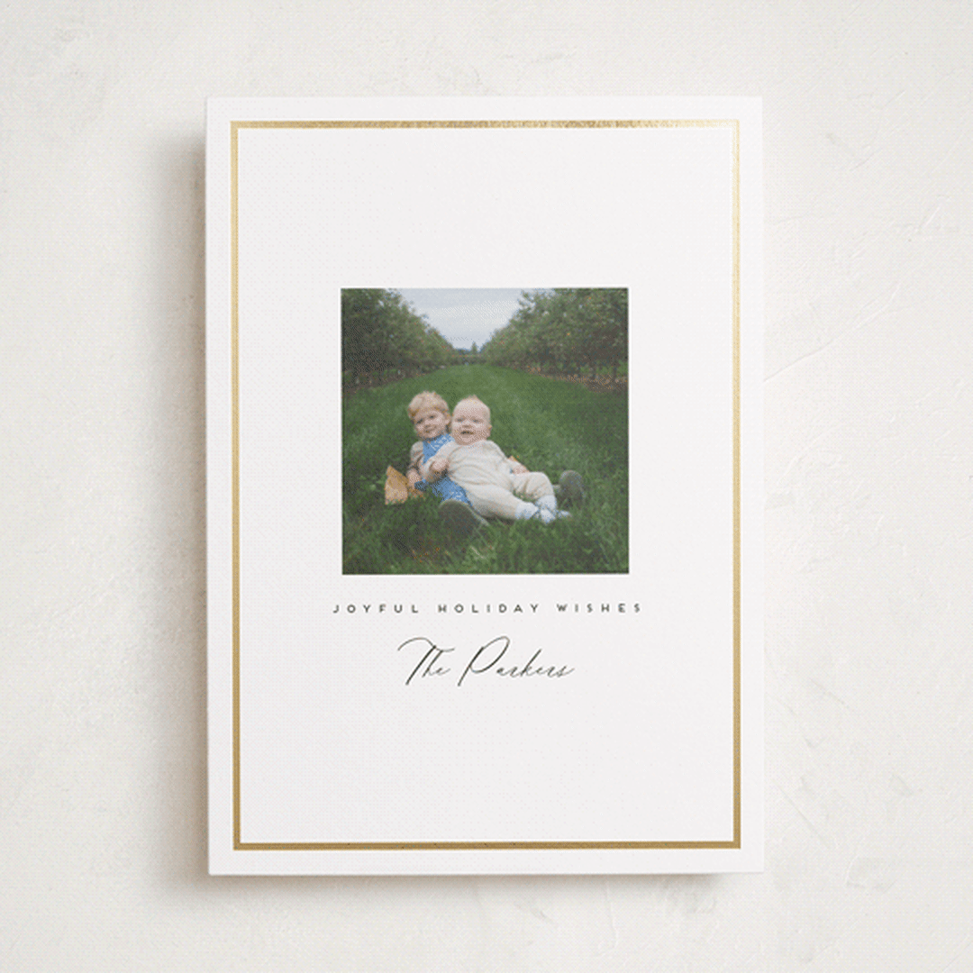 "Petit" - Holiday Cards in Snow by Angela Garrick - Front