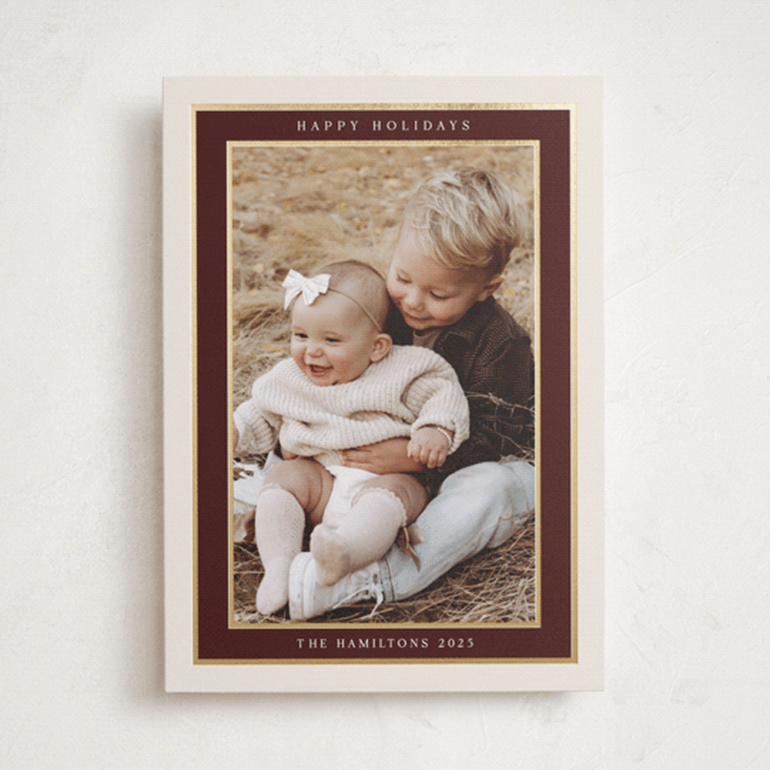 "Encompass" - Holiday Cards in Maroon by Nicole Walsh - Front