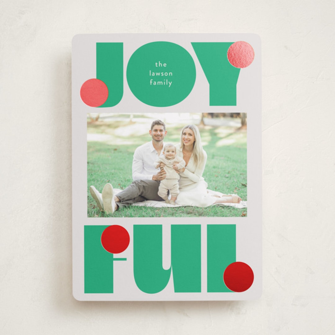"pop joy" - Holiday Cards in Wreath by Lori Wemple - Front