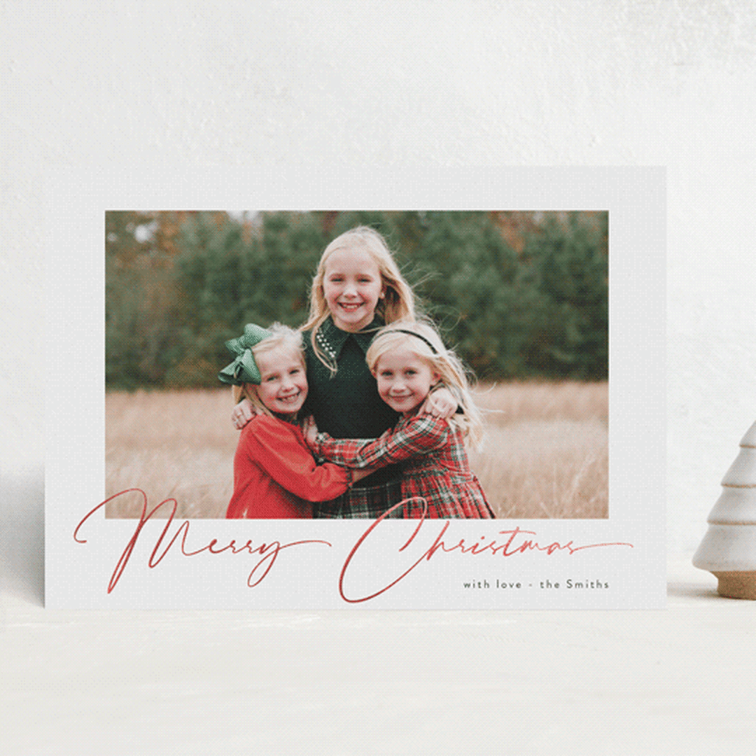 "Joyeux Noel" - Holiday Cards in Coal by Benita Crandall - Front