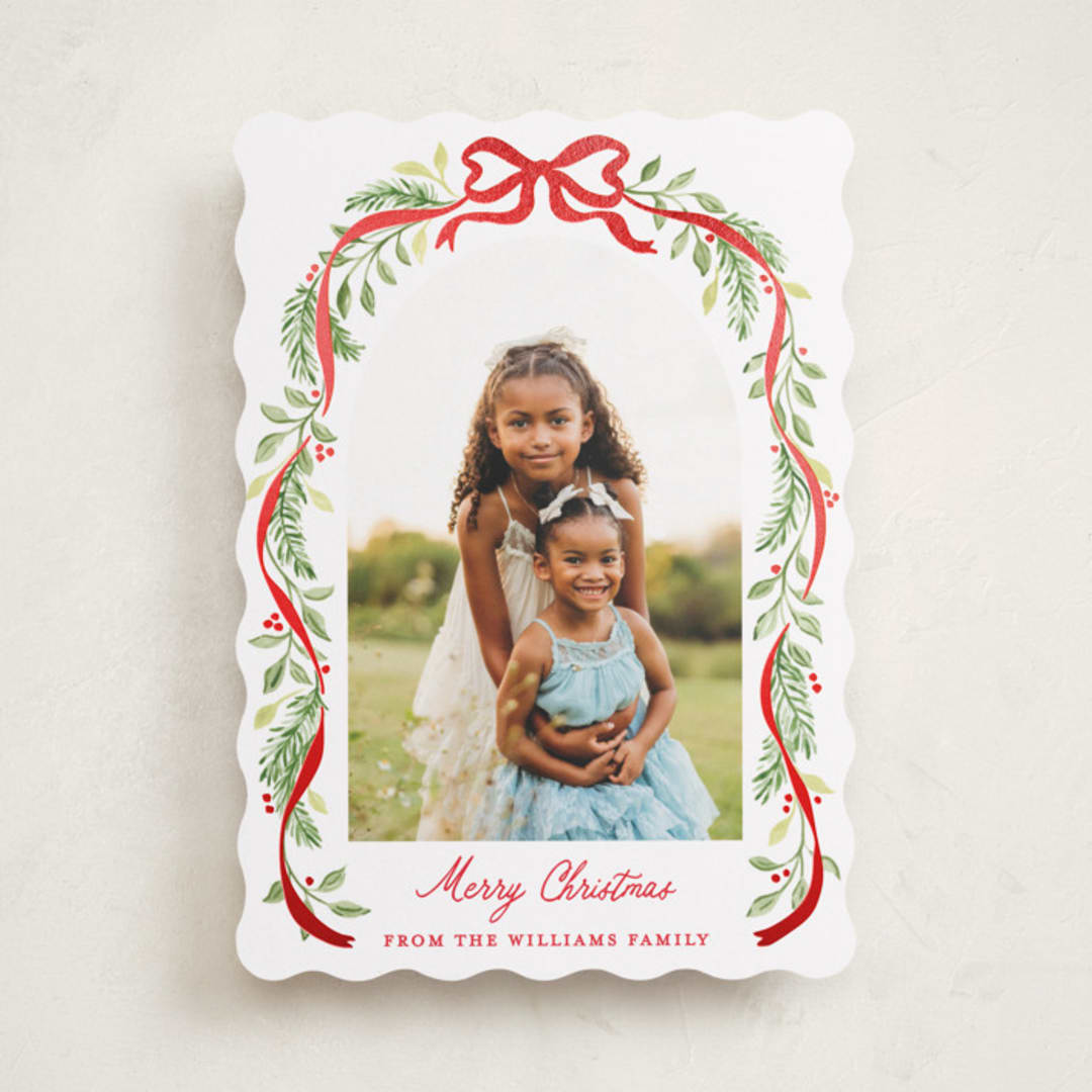 "Ribbon arch" - Holiday Cards in Cardinal by Sarah Knight - Front