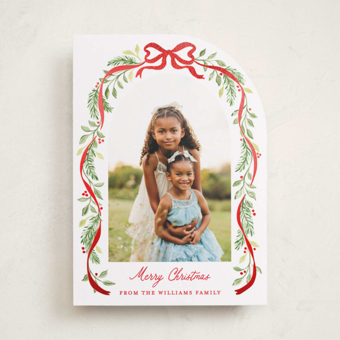 "Ribbon arch" - Holiday Cards in Cardinal by Sarah Knight - Front