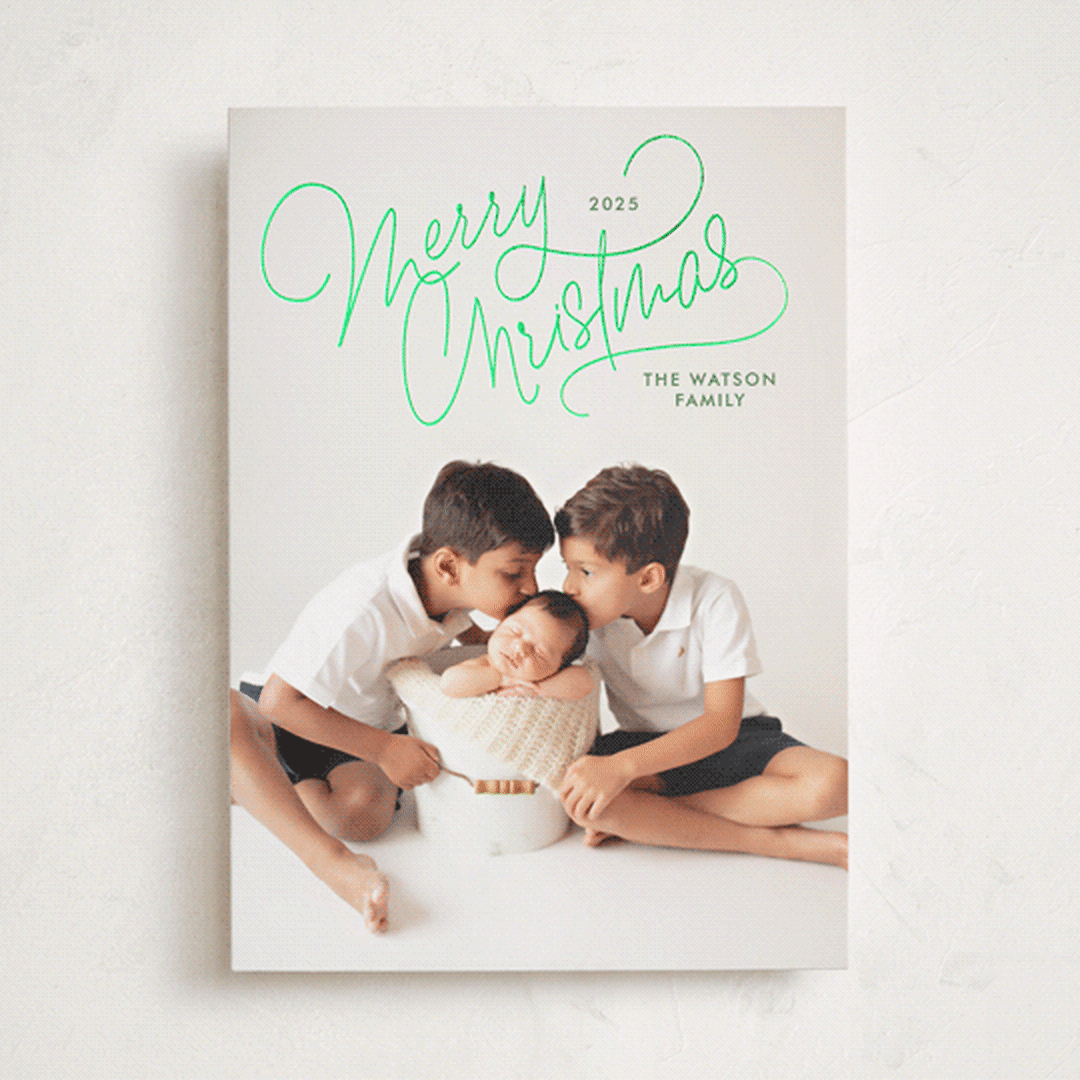 "Up Top" - Holiday Cards in Pine by Lauren Chism - Front