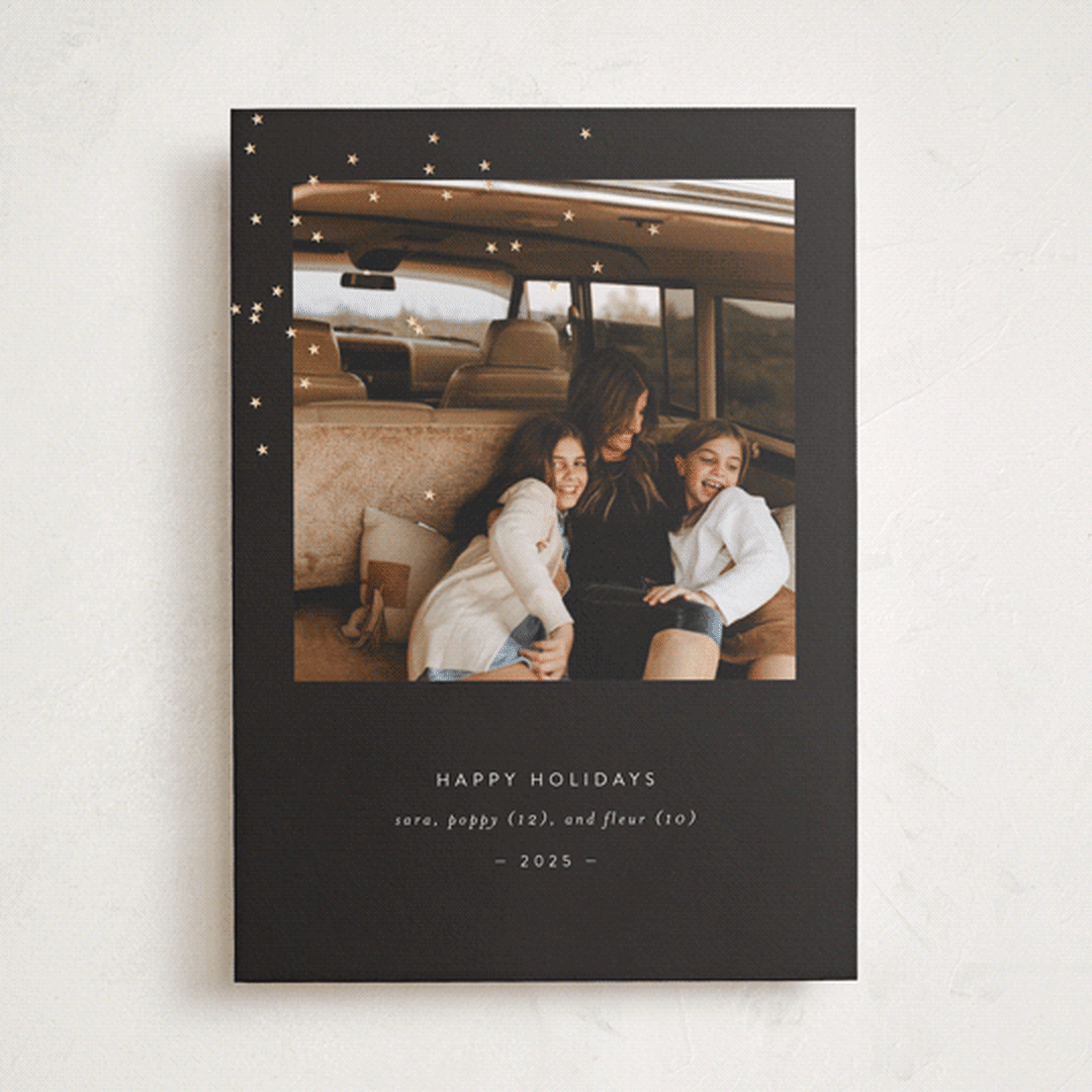 "starry eyed" - Holiday Cards in Ebony by Bramble Studio - Front