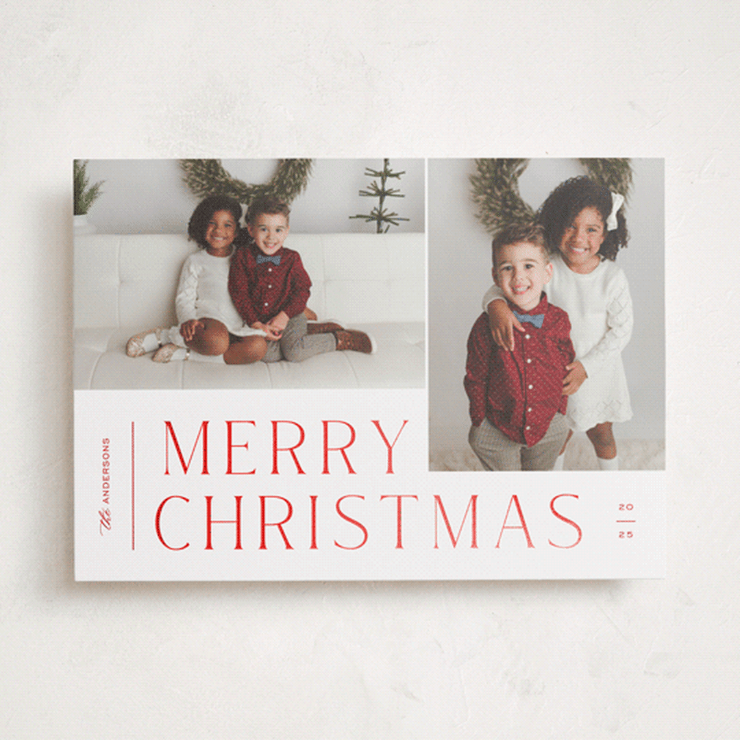 "Pair" - Holiday Cards in Holly Berry by Pixel and Hank - Front