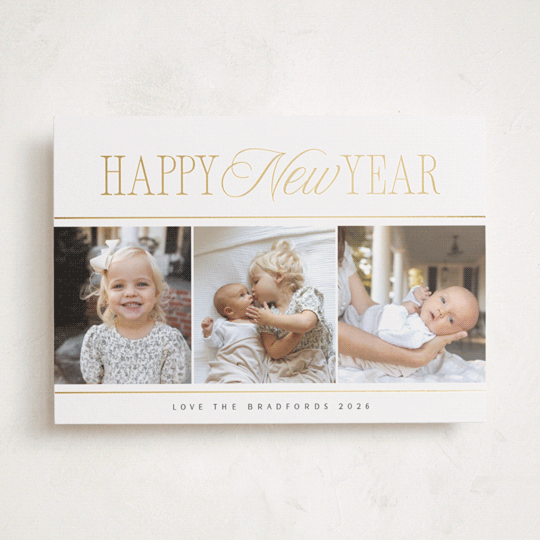 "New Year Trio" - Holiday Cards in Snow by Nicole Walsh - Front
