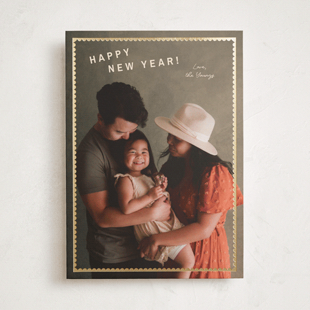 "Crinkle Cut" - Holiday Cards in Latte by Ani Somi - Front
