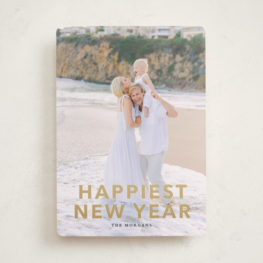 "Gilded Happiness" - Holiday Cards in Ink by Angela Thompson - Front
