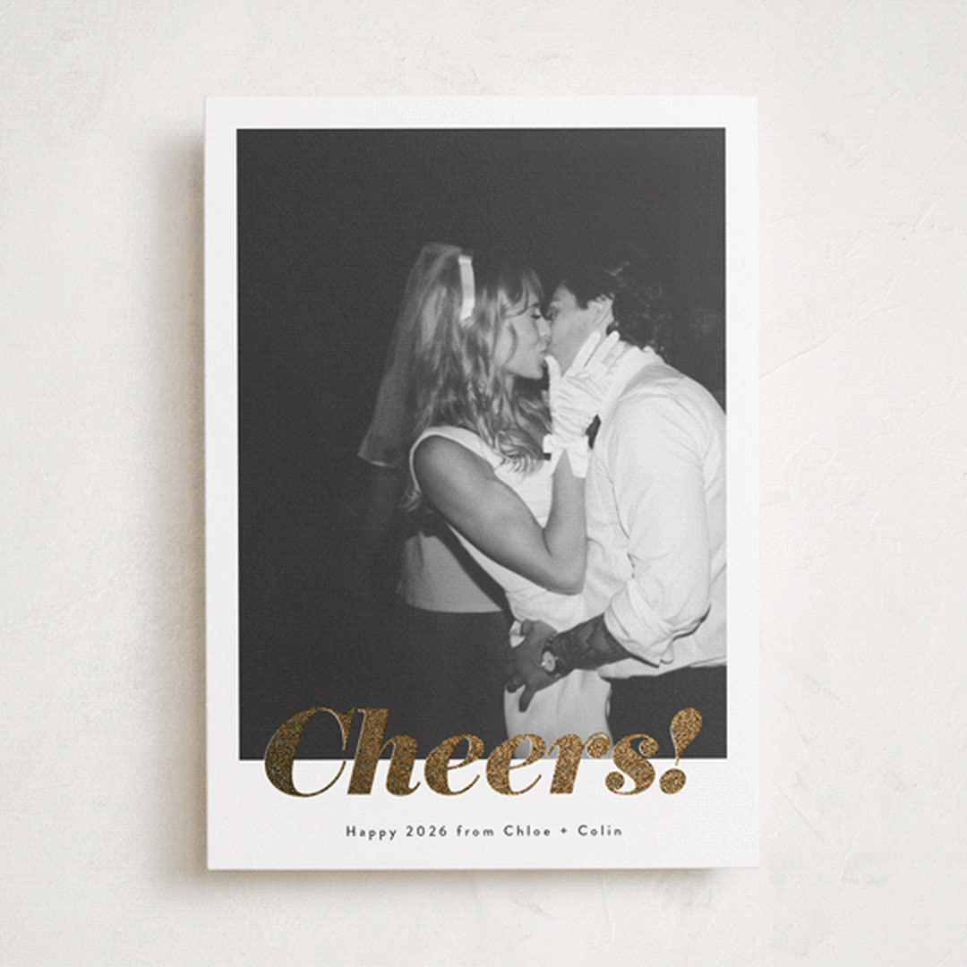 "Glittering Cheers" - Holiday Cards in Ink by Emily Sabol Goss - Front