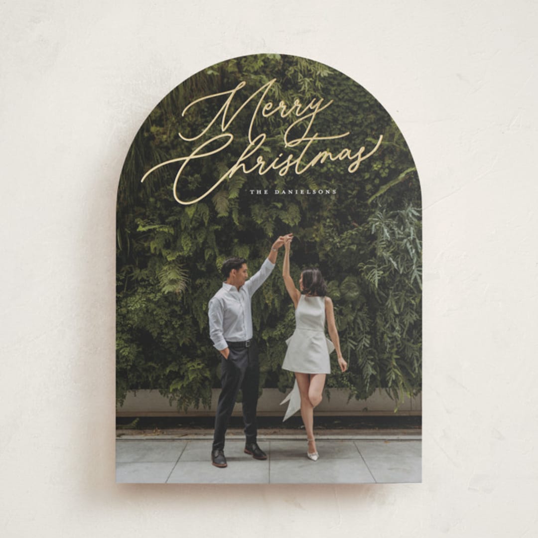 "Merry Monoline" - Holiday Cards in Snowfall by Melanie Kosuge - Front