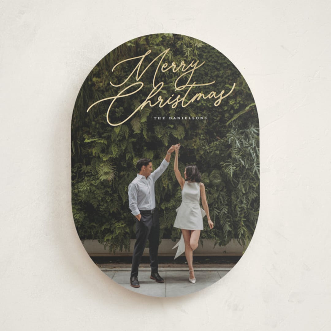 "Merry Monoline" - Holiday Cards in Snowfall by Melanie Kosuge - Front