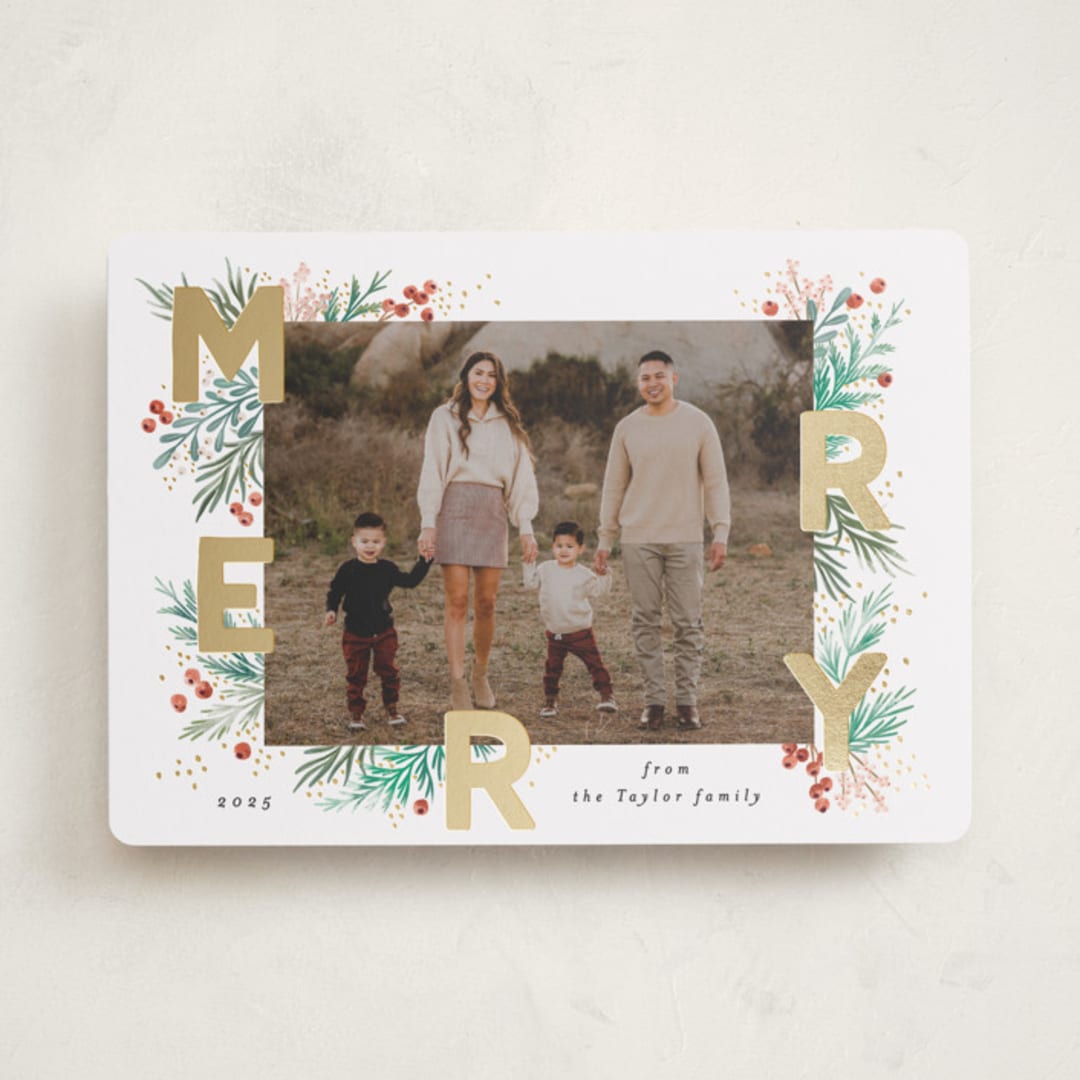 "Merry Letters" - Holiday Cards in Mint by Alethea and Ruth - Front