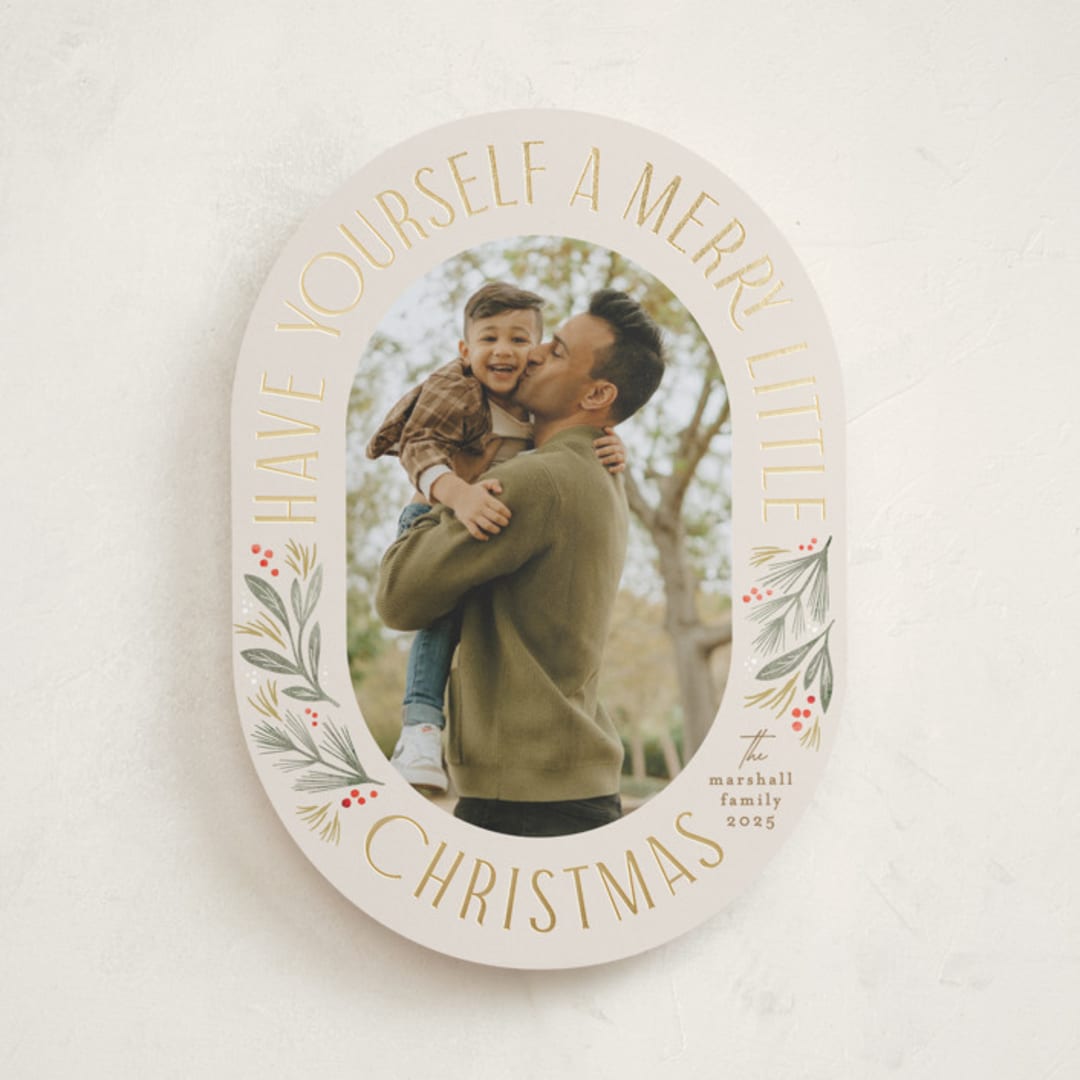 "merry little Christmas time" - Holiday Cards in Linen by Karidy Walker - Front