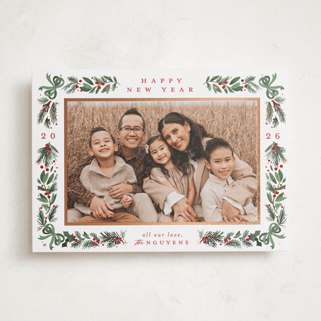 "Sparkly Bows" - Holiday Cards in Forest by Makewells - Front