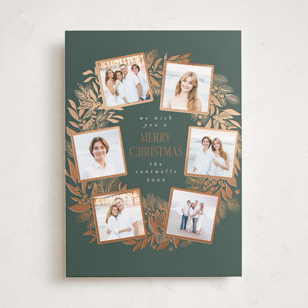 "Wreath" - Holiday Cards in Forest by Leah Bisch - Front