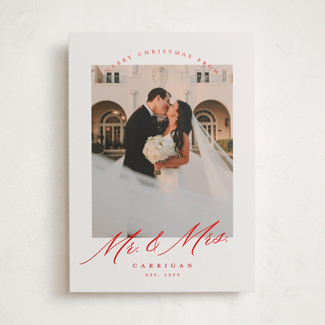 "MR. AND MRS." - Holiday Cards in Tinsel by Pink House Press - Front