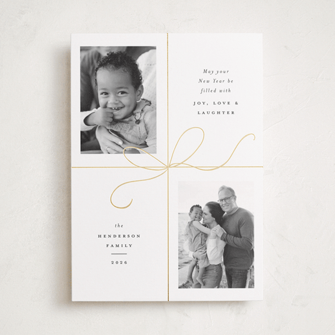 "Bow Two" - Holiday Cards in Snow by Emily Betts - Front