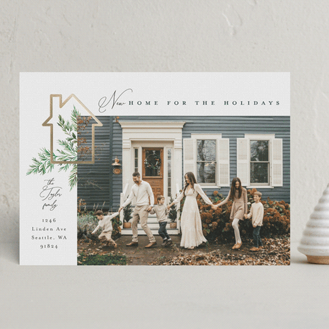 "New Home For The Holidays" - Holiday Cards in Pine by Alethea and Ruth - Front