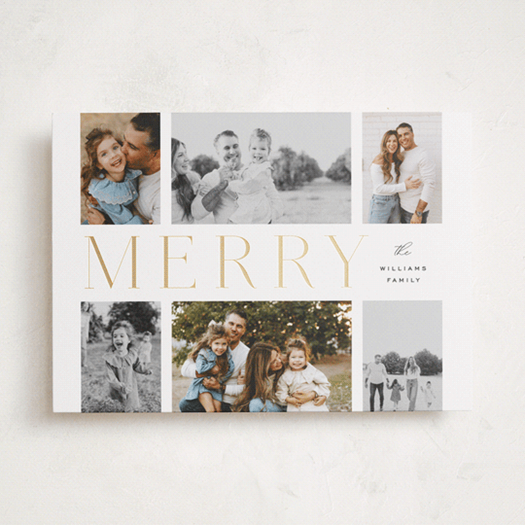 "Gilded Lettering" - Holiday Cards in Snowfall by Design Lotus - Front
