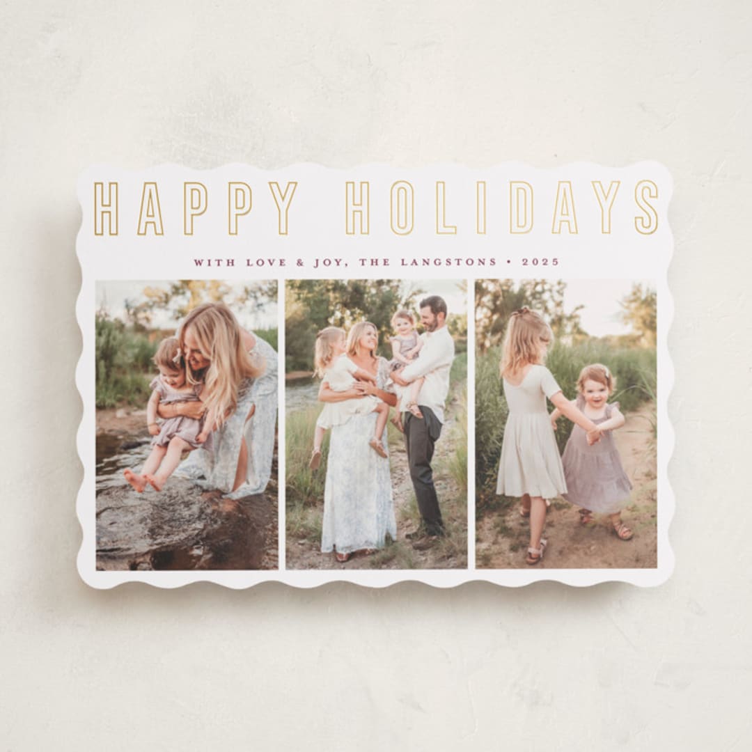 "Triple Happiness" - Holiday Cards in Snow by Juliana Zimmermann - Front