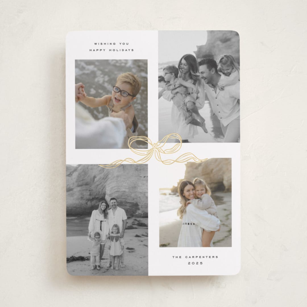 "Shimmering bow tie" - Holiday Cards in Vanilla by Creo Study - Front