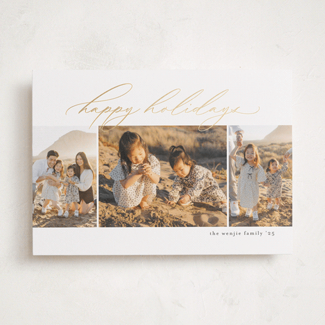 "Simple Trio" - Holiday Cards in Snowflake by Jessica Williams - Front