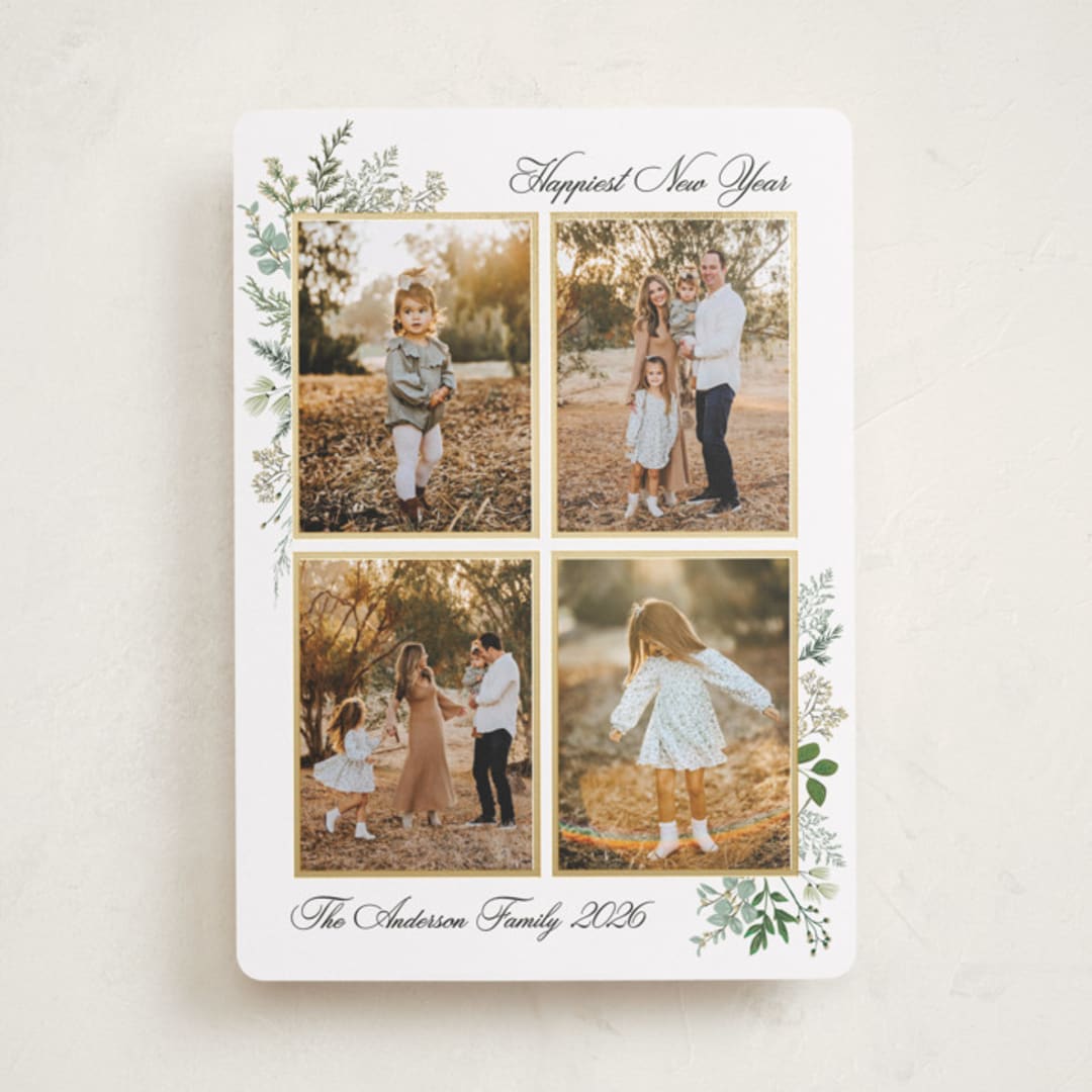 "Natural Holiday" - Holiday Cards in Snow by Susan Moyal - Front