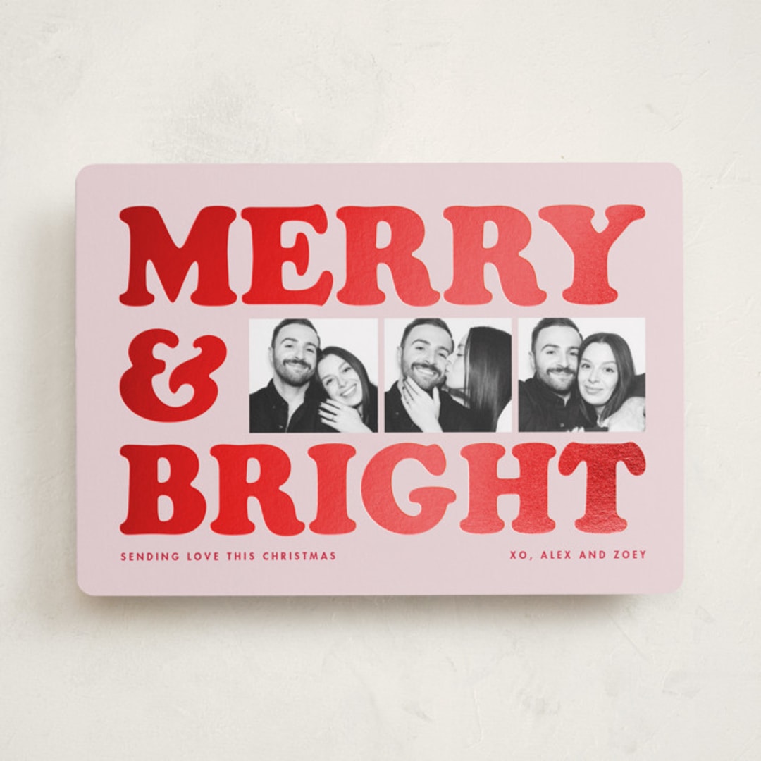 "Big Type Trio" - Holiday Cards in Candy by Snow and Ivy - Front
