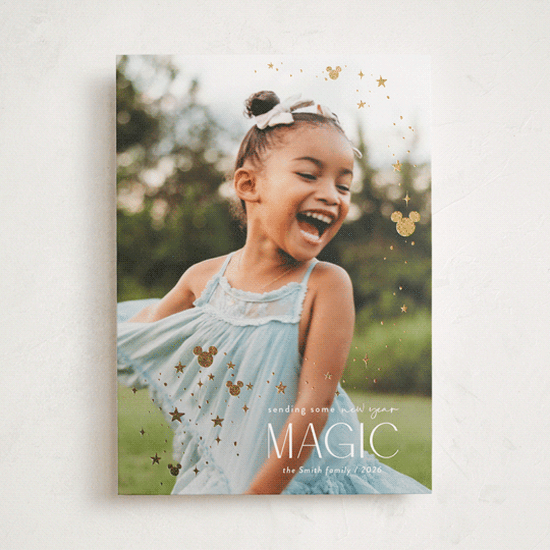 "Disney's Mickey Holiday Magic" - Holiday Cards in Mickey Gloves by Danie Romrell - Front