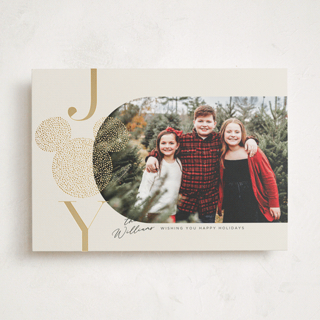 "Disney Mickey Sparkles" - Holiday Cards in Vanilla by Vera Lim - Front