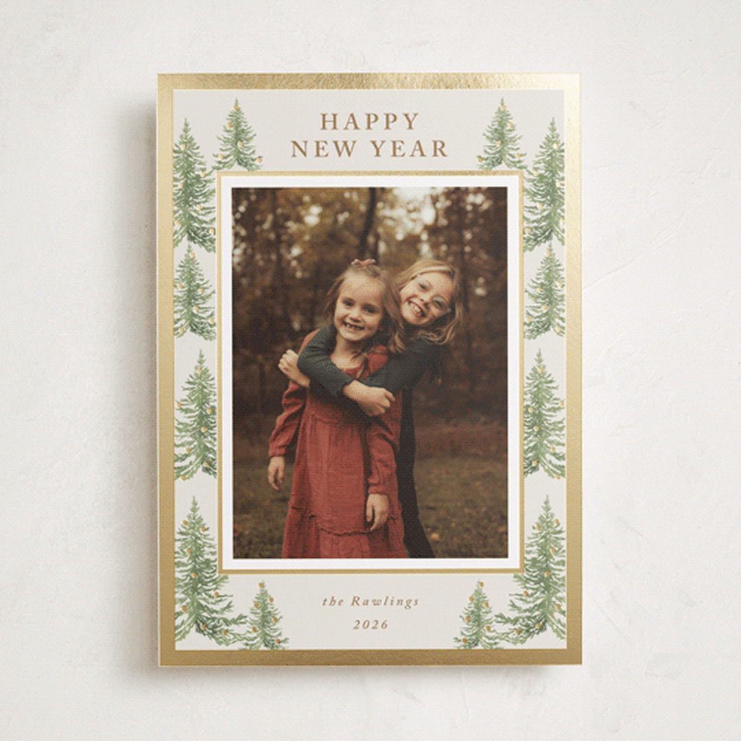 "Winter Trees" - Holiday Cards in Toffee by Petra Kern - Front