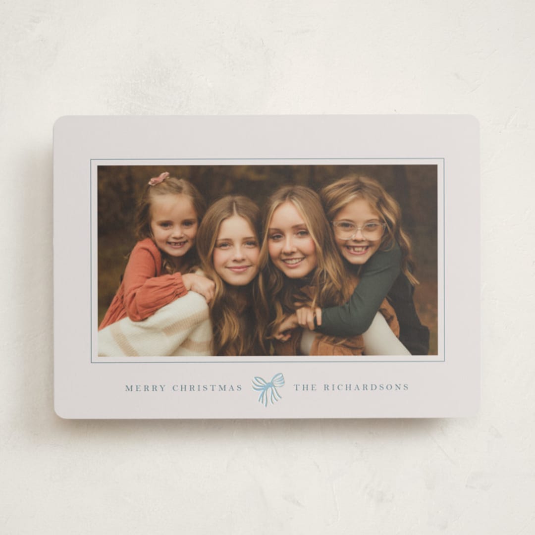 "Little Striped Bow" - Holiday Cards in Celestial by Olivia Kanaley Inman - Front