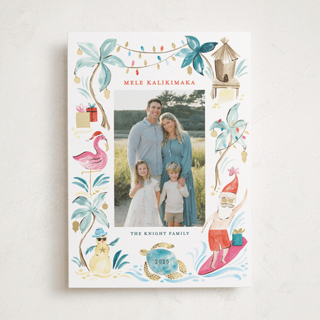 "Merry Luau" - Holiday Cards in Sea Turtle by Sarah Knight - Front