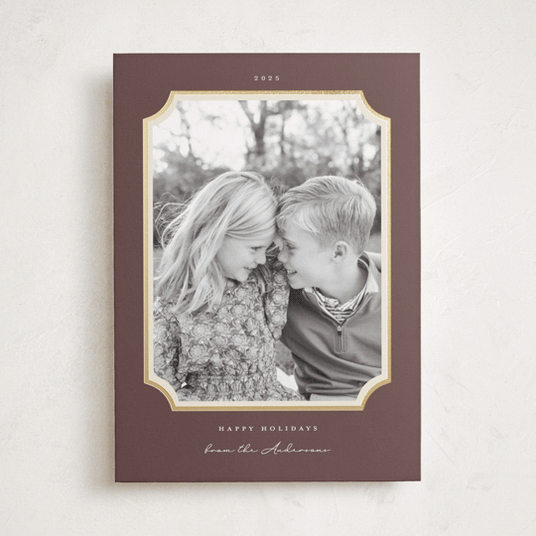 "Classic Corners" - Holiday Cards in Pinecone by Emily Betts - Front