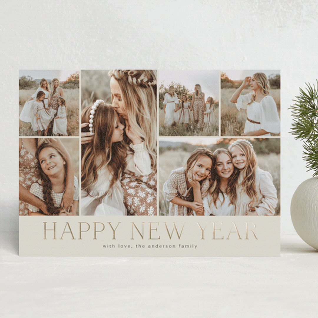 "Holiday Photo Grid" - Holiday Cards in Coal by Kimberly Morgan - Front