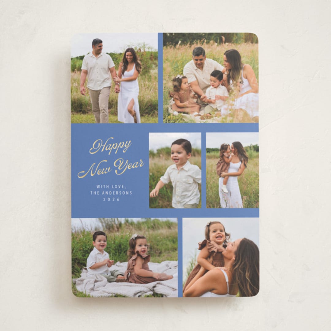 "Playful Pop" - Holiday Cards in Blue Jay by Cass Loh - Front