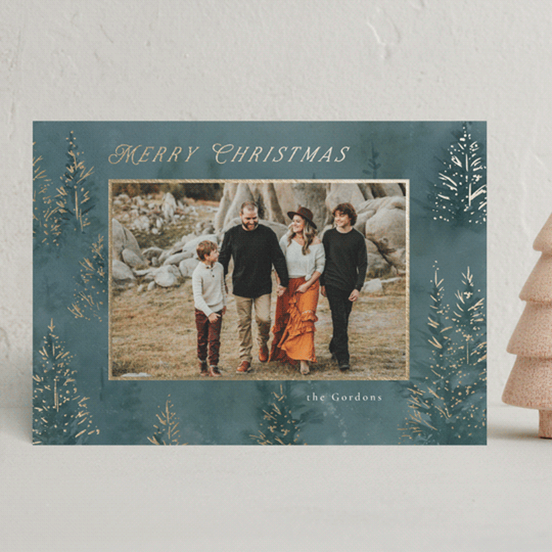 "Wintery" - Holiday Cards in Blue Spruce by Petra Kern - Front