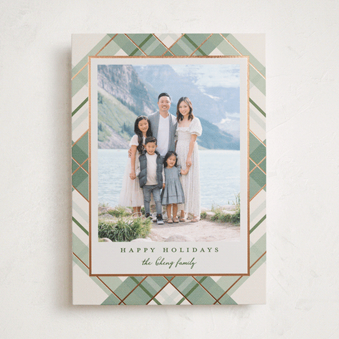 "Fancy Plaid" - Holiday Cards in Vanilla by Petra Kern - Front