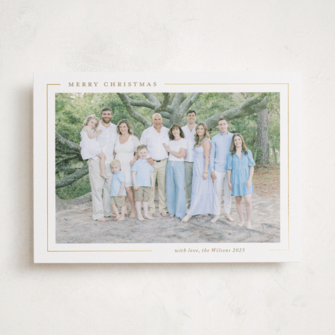"Minimalist Magic" - Holiday Cards in Snow by Yaling Hou Suzuki - Front