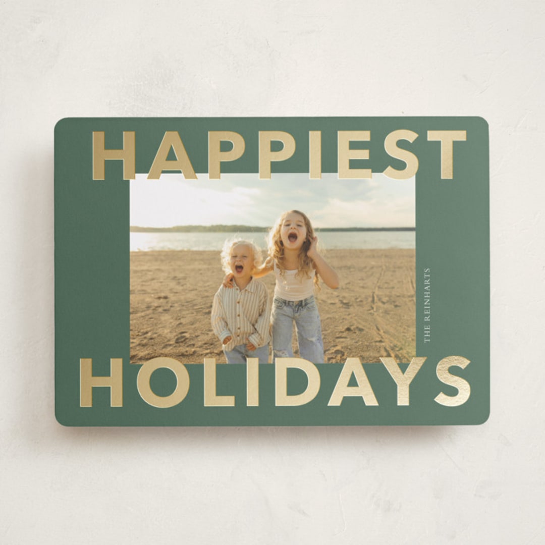 "Shiny Holiday" - Holiday Cards in Juniper by Angela Thompson - Front