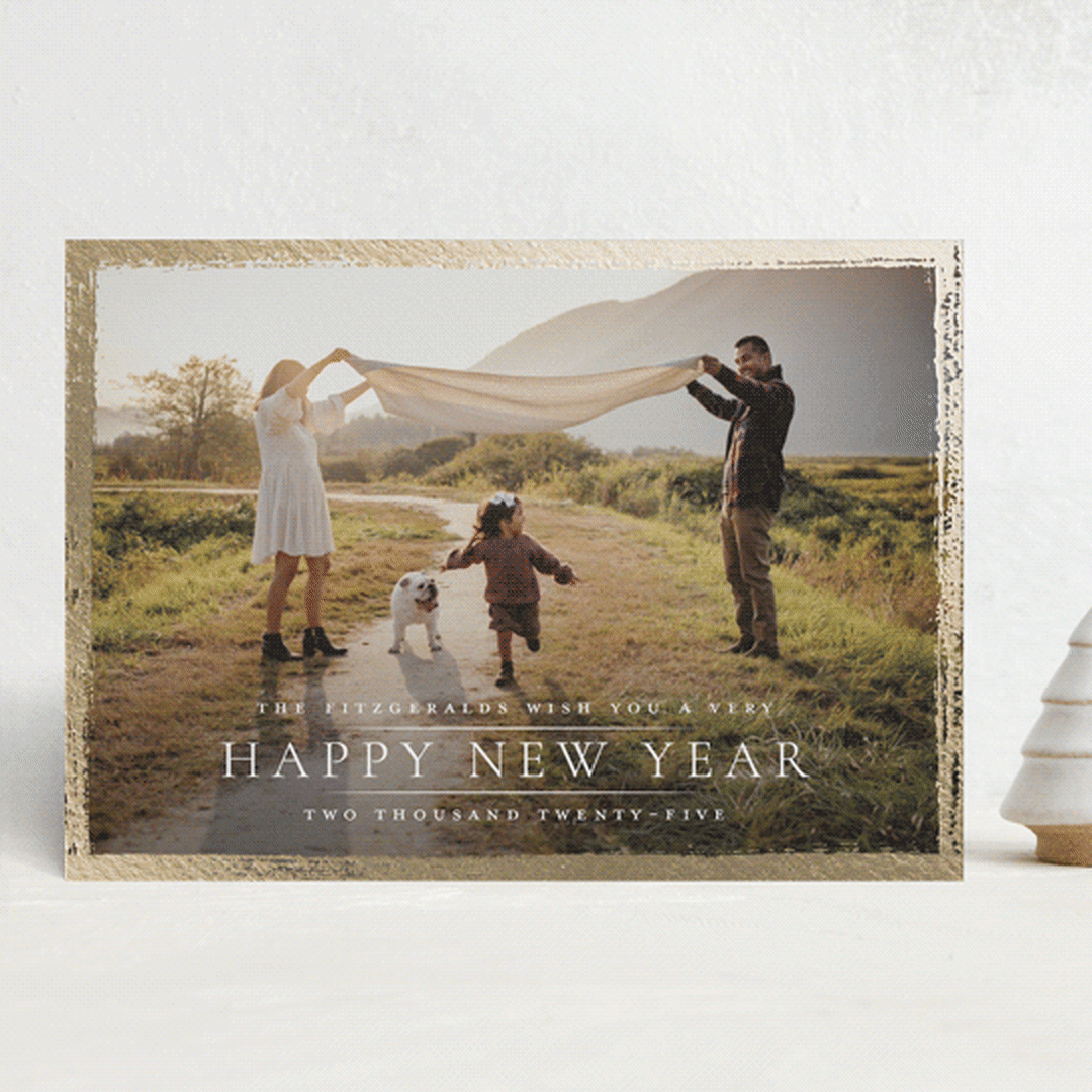 "Festive Holiday Border" - Holiday Cards in Lily by Wildfield Paper Co - Front