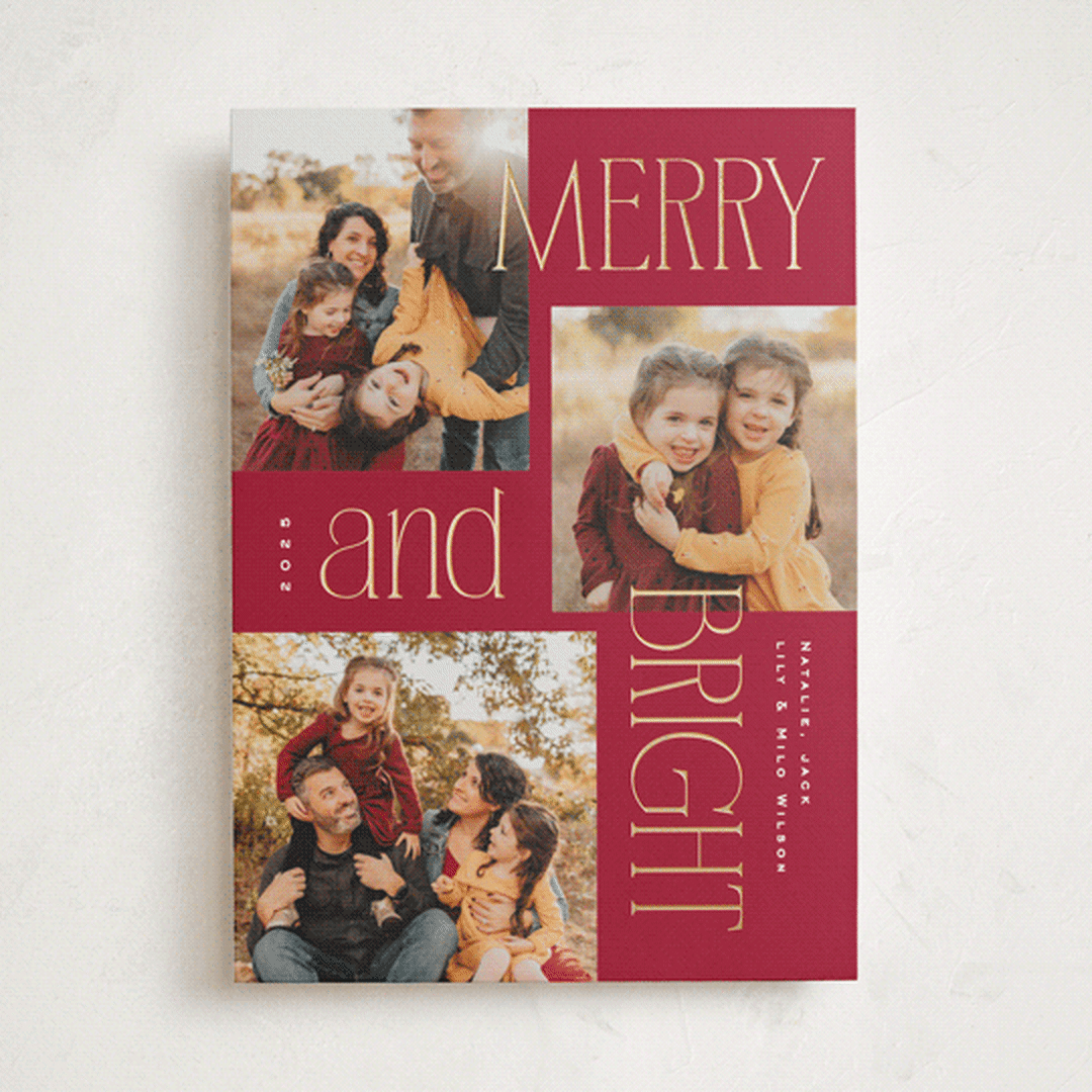 "Modern collage" - Holiday Cards in Pomegranate by Owl and Toad - Front