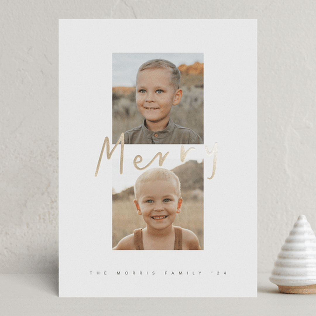 "Merry Duo" - Holiday Cards in Snow by Chryssi Tsoupanarias - Front